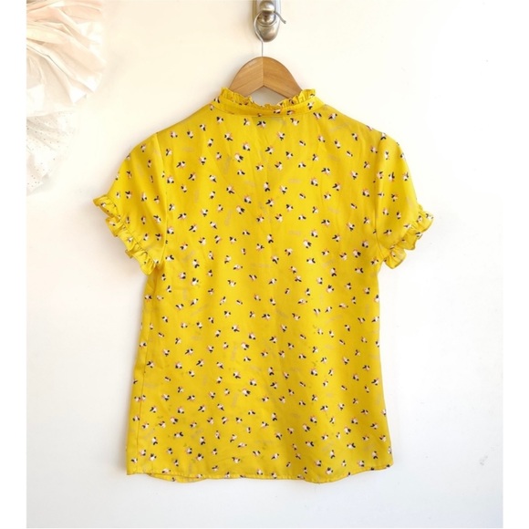 Modcloth Form Of Flattery Yellow Ruffle Top/Blouse - Picture 2 of 8